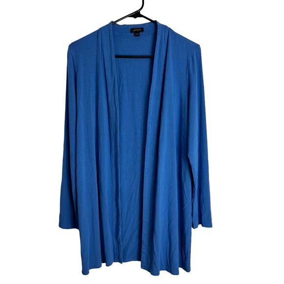 J Jill Womens Cardigan‎ Small Wearever Collection Blue Open Front Knit Stretch - Picture 1 of 8